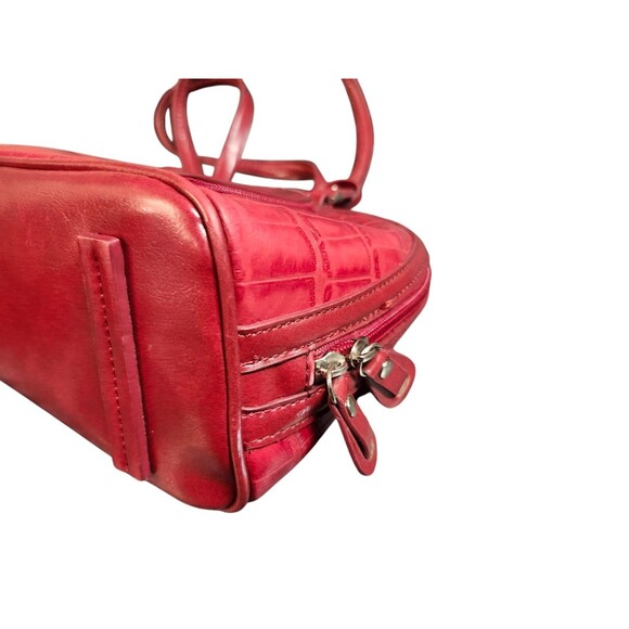 M.C. Marc Chantal Red Crocodile Embossed Leather Shoulder Handbag Purse *Read - Picture 11 of 16